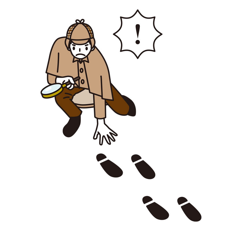 尾行調査のイラスト