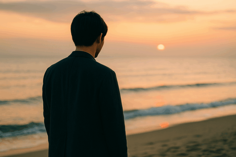 忘れられない人を思い出している画像