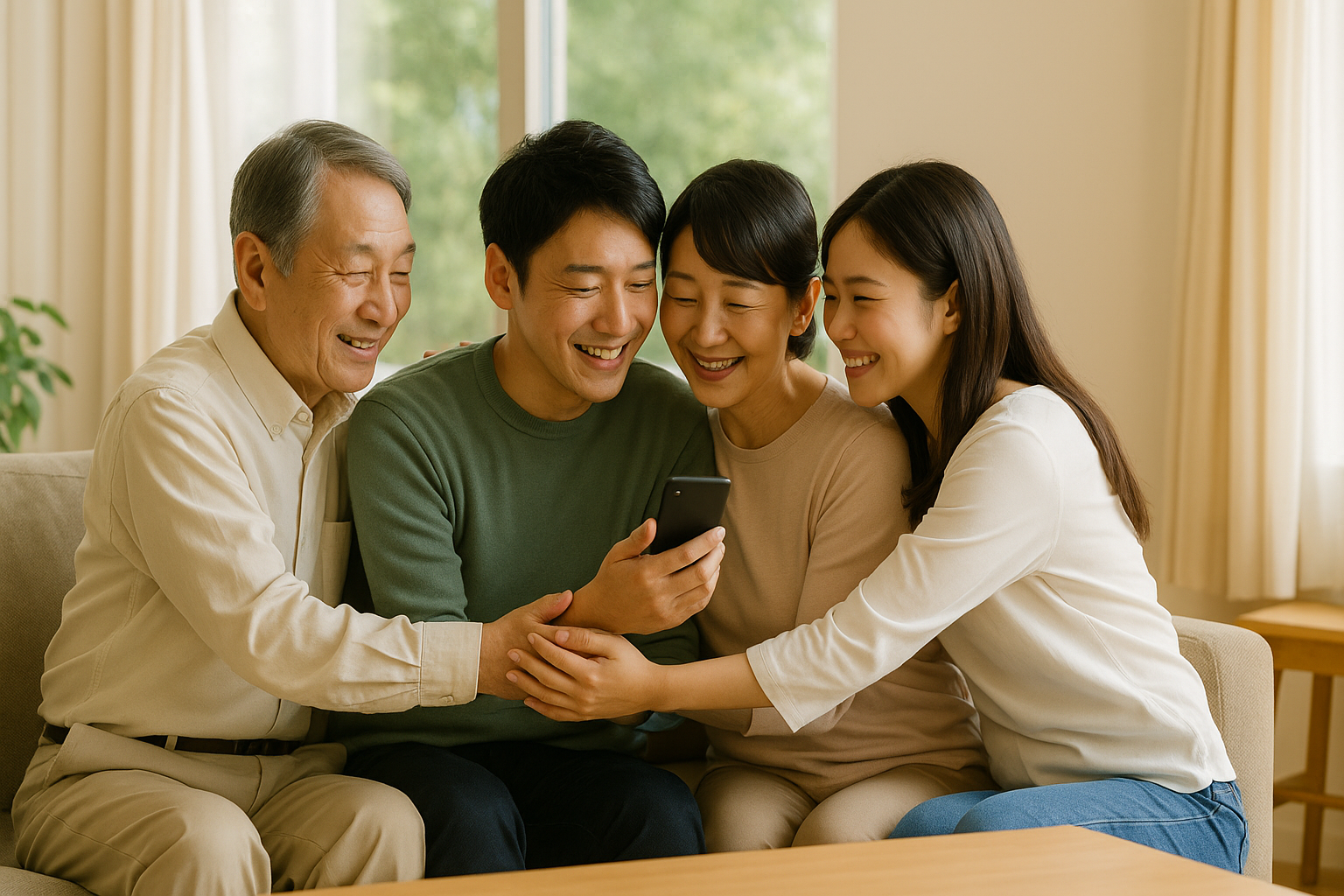 生き別れた家族・親族と再会した場面のイメージ写真