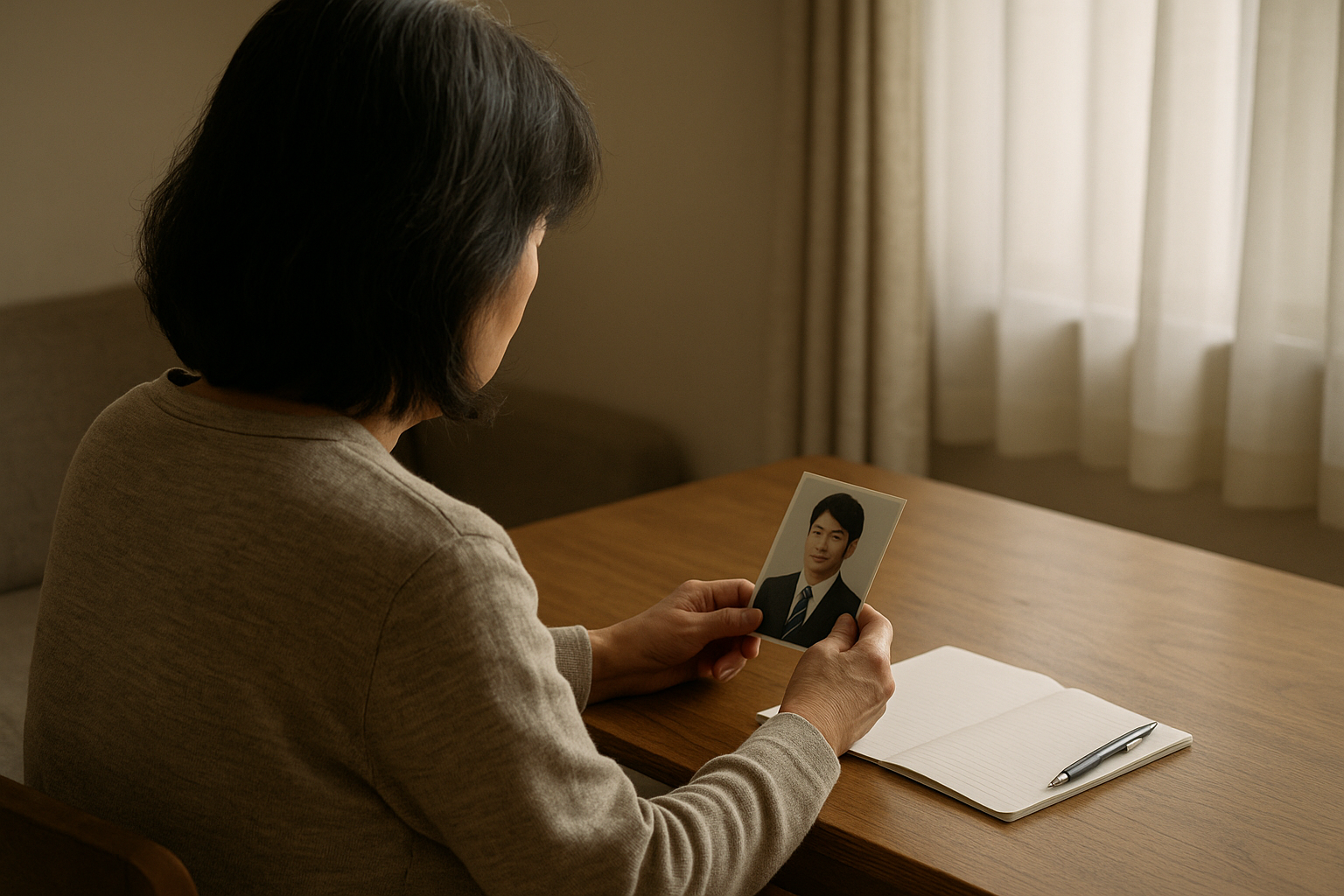 音信不通の息子を心配する親をイメージした写真