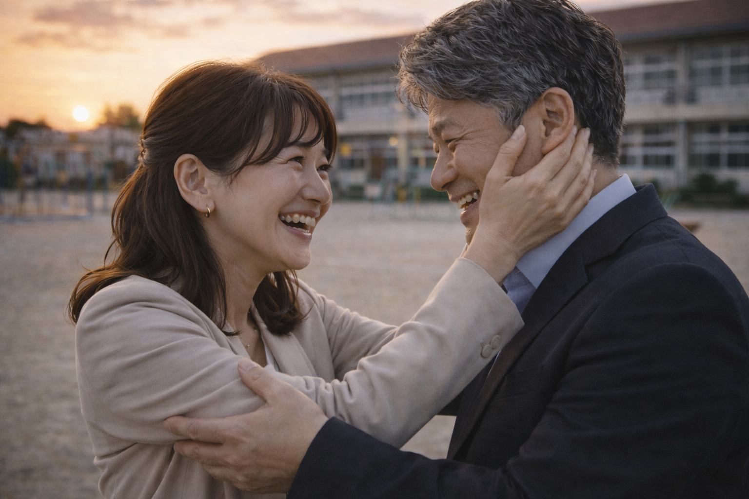 小学校時代の思い出を振り返る人物の後ろ姿