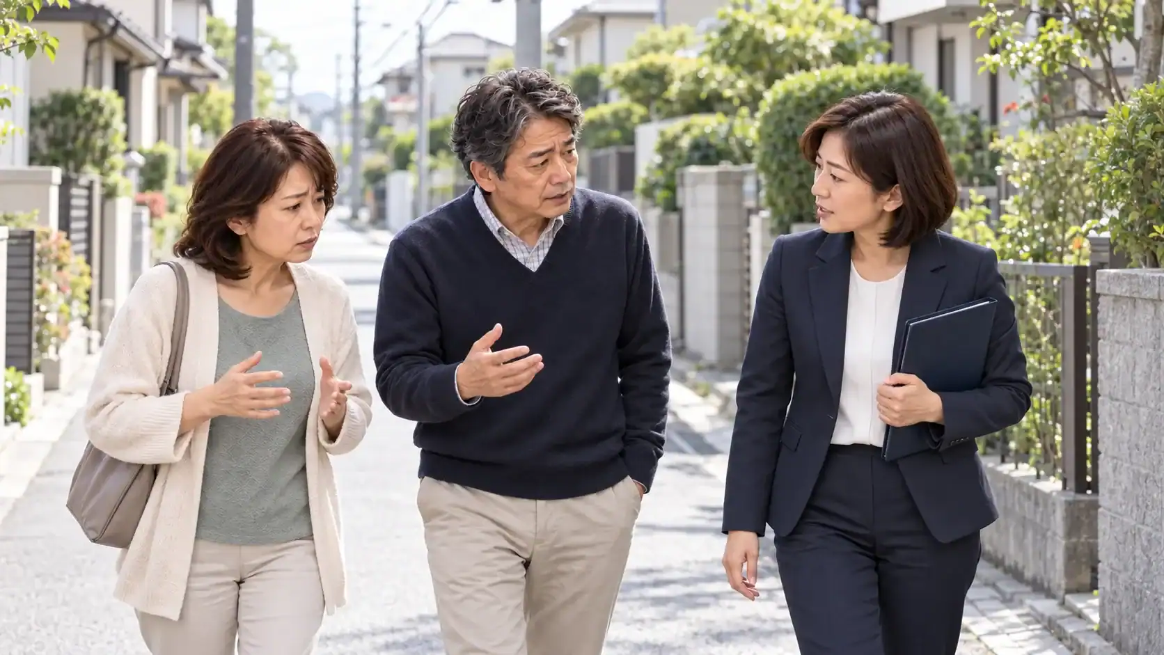 娘と連絡が取れない親が相談員と手がかりを整理する様子