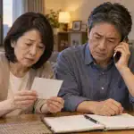 子供の写真を見ながら安否を心配する親