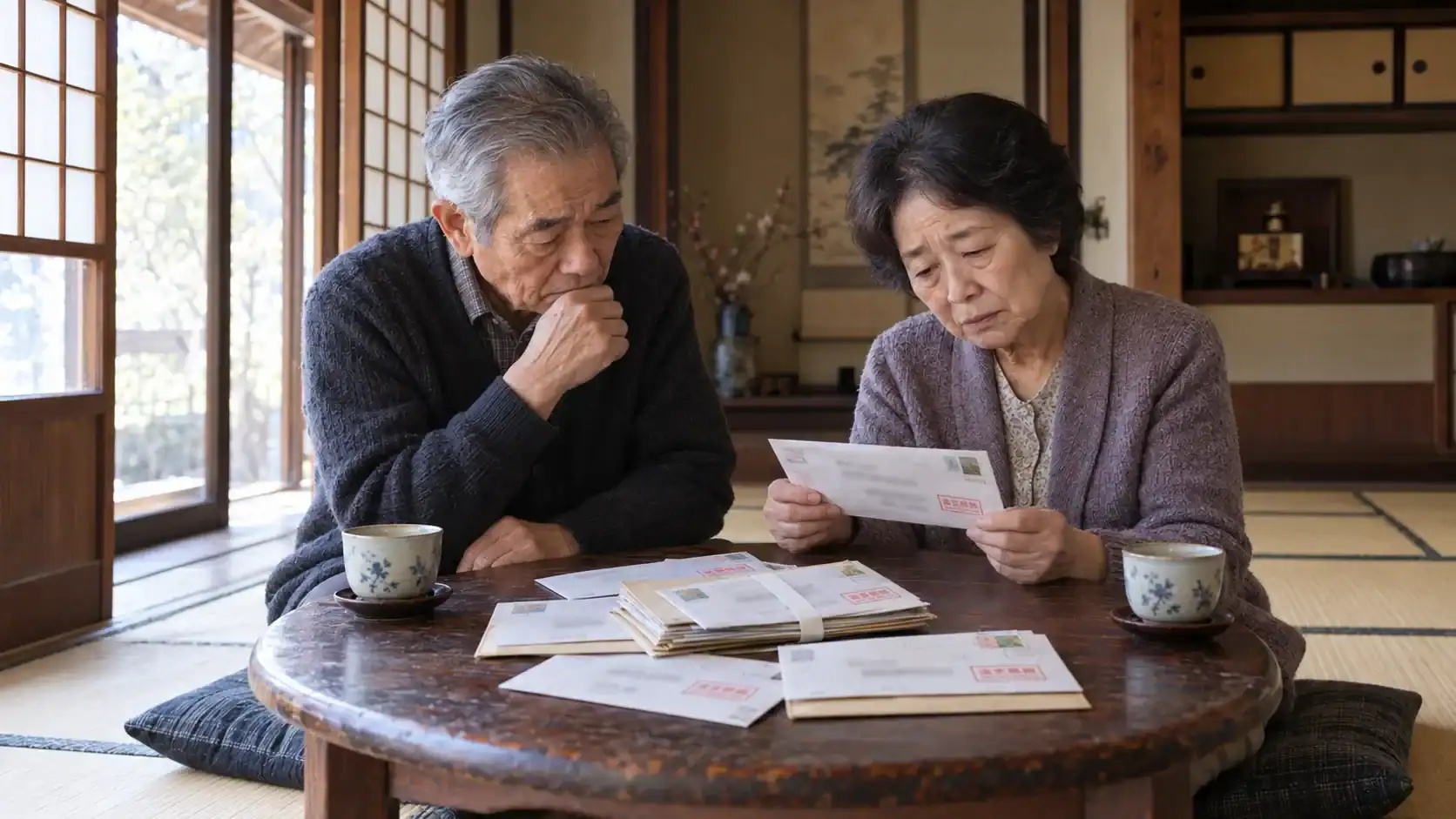 息子夫婦に送った年賀状が戻ってきて、転居先を案じる母親